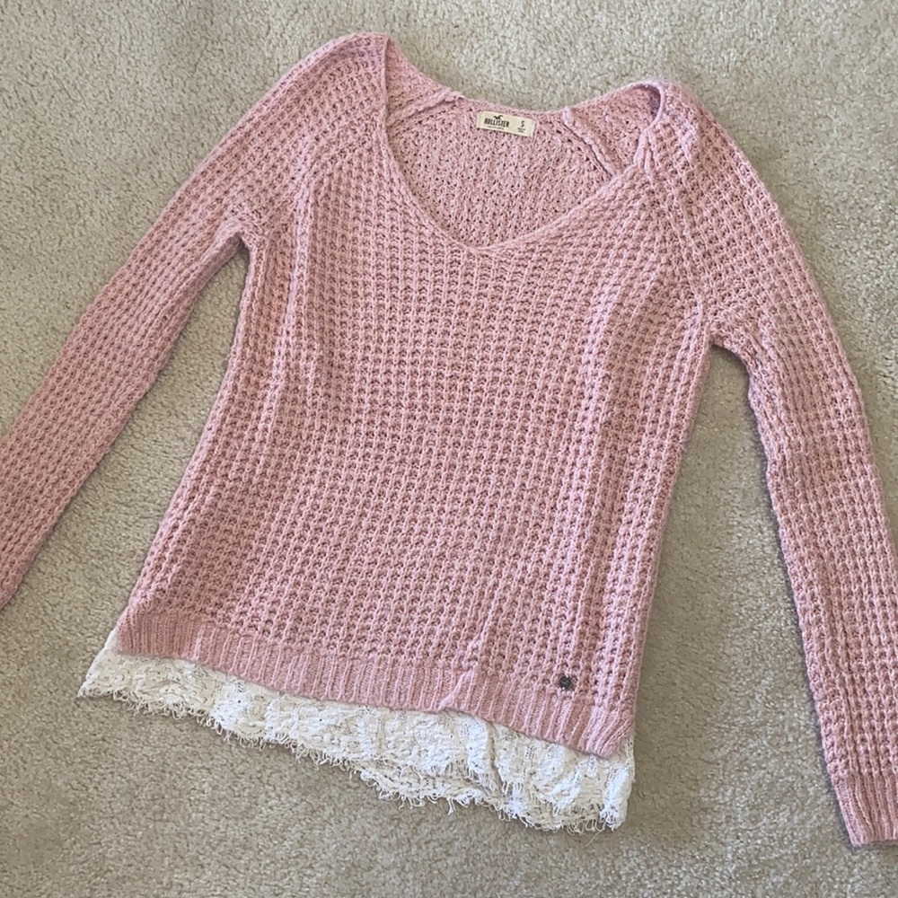 Pink Hollister Chunky Knit Sweater